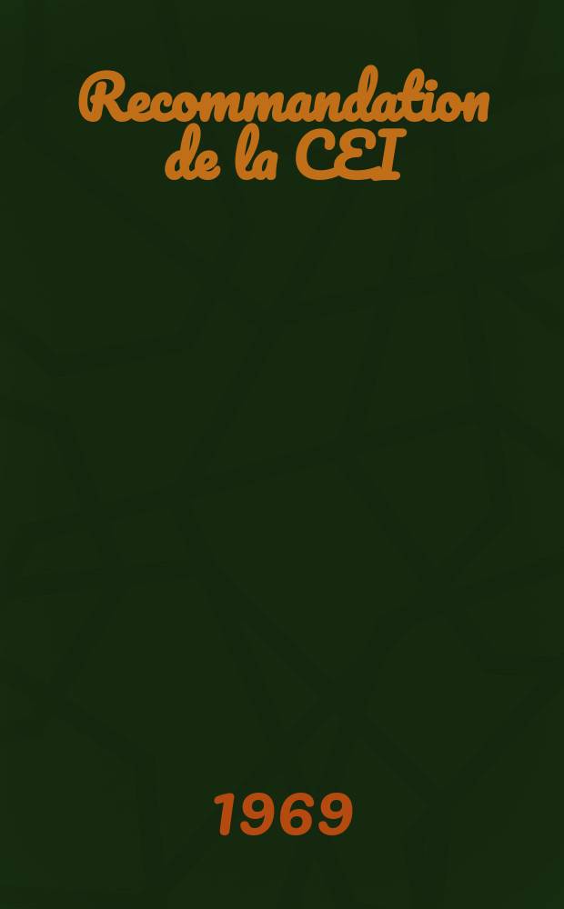Recommandation de la CEI : Publication. 79–5A : (Complément)