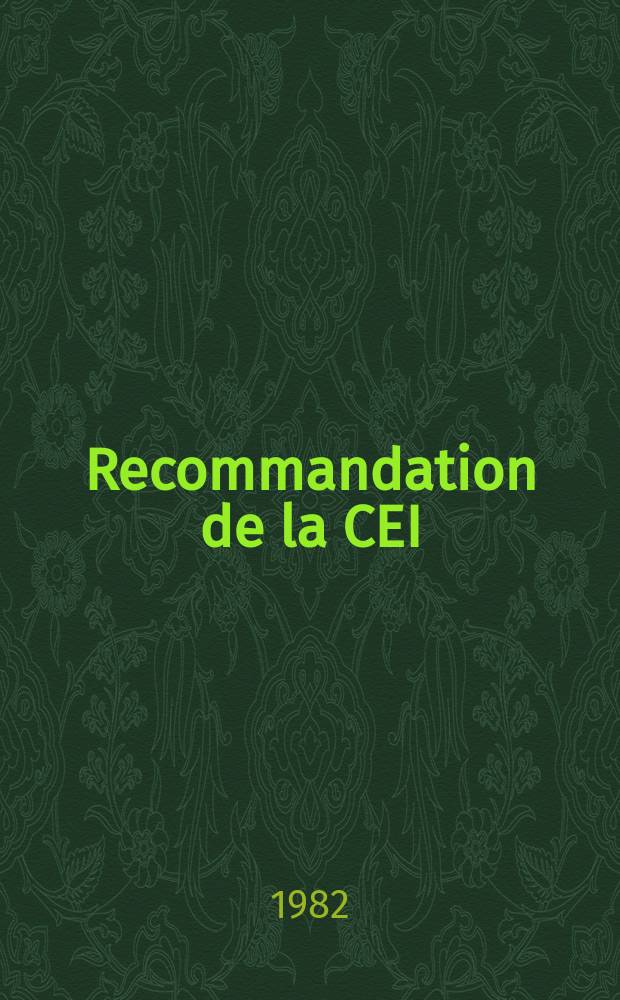 Recommandation de la CEI : Publication. 86–2 : Piles électriques