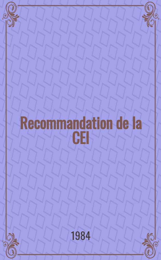 Recommandation de la CEI : Publication. 86–2A : Piles électriques