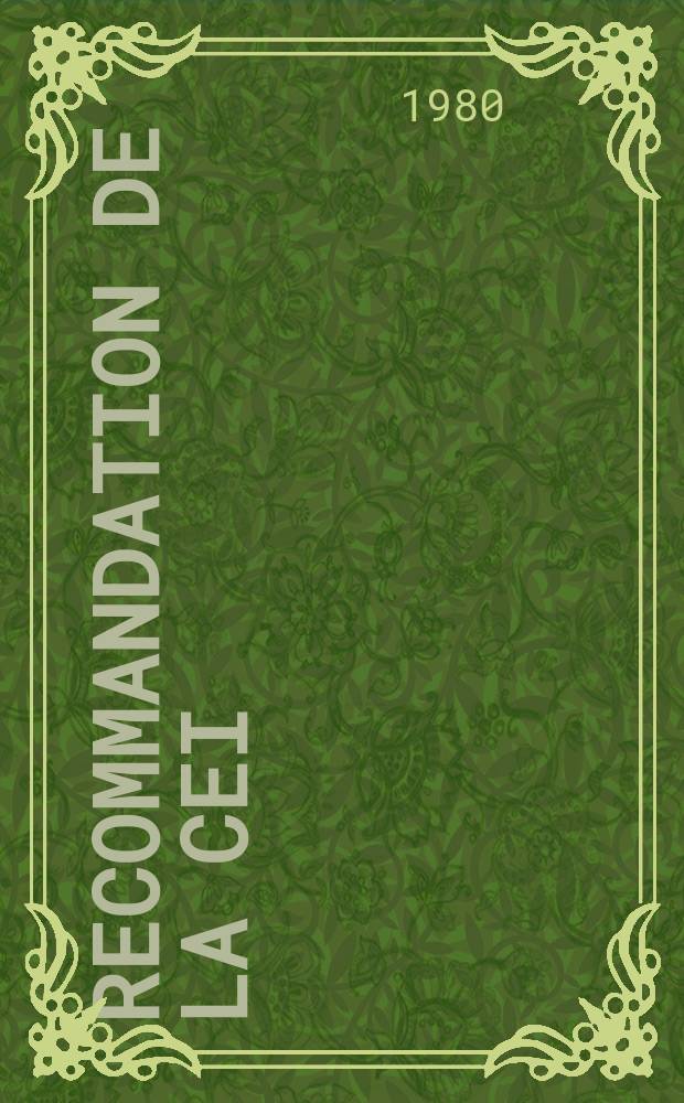 Recommandation de la CEI : Publication. 92–401 : Installations électriques à bord des navires