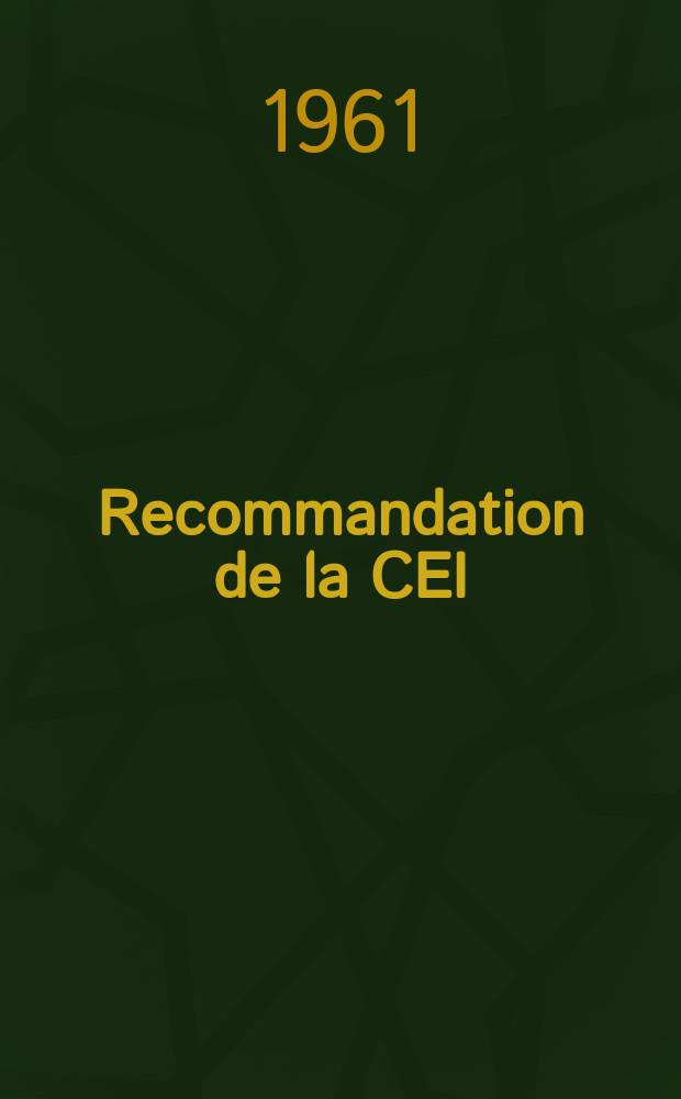Recommandation de la CEI : Publication. 96–2 : Câble pour fréquences radioélectriques