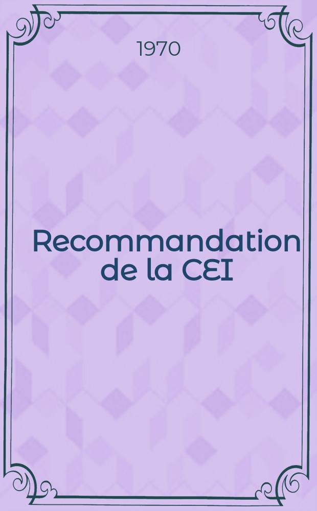 Recommandation de la CEI : Publication. 97 : Systèmes de grille circuits imprimés