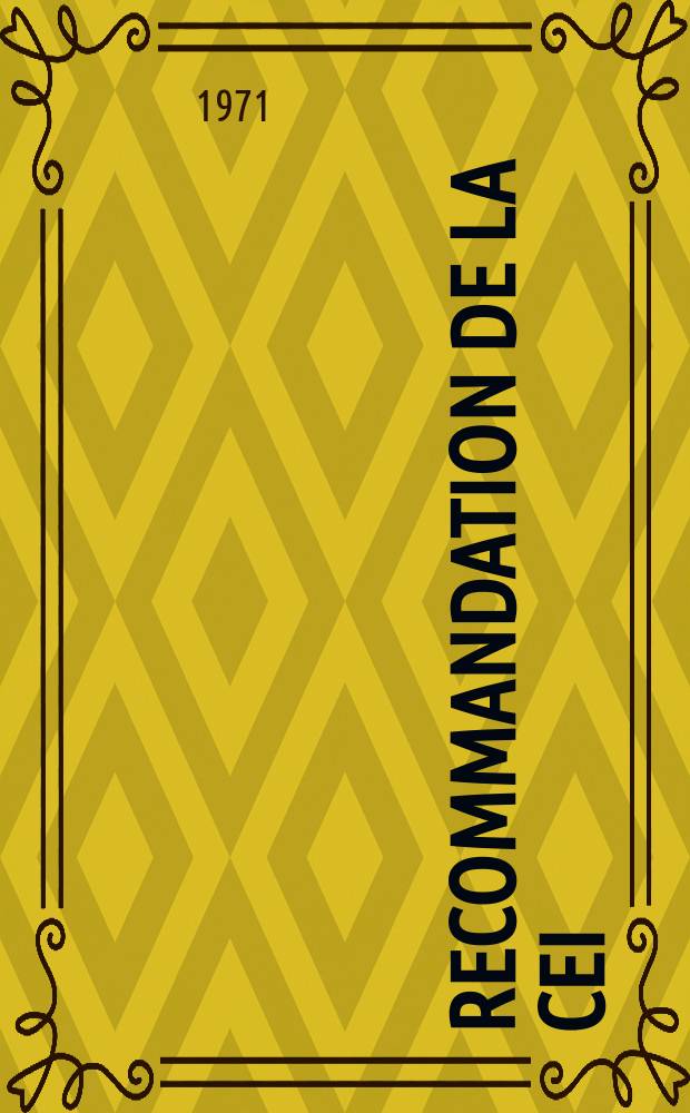 Recommandation de la CEI : Publication : Schémas , diagrammes, tableaux