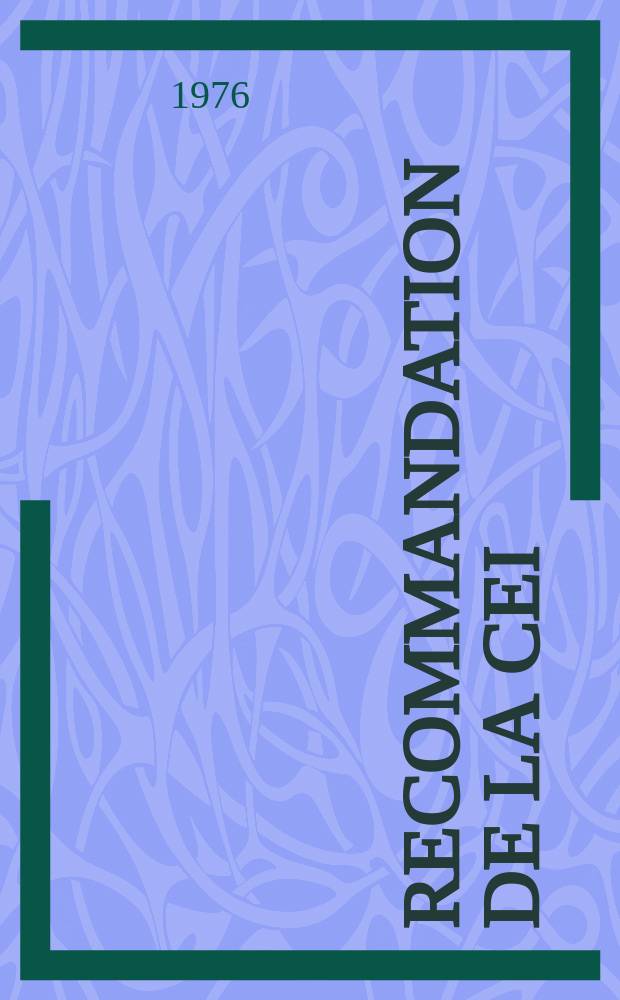 Recommandation de la CEI : Publication : Schémas , diagrammes, tableaux