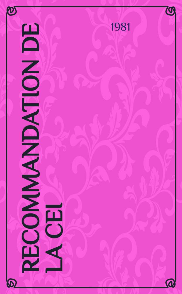 Recommandation de la CEI : Publication : Schémas , diagrammes, tableaux