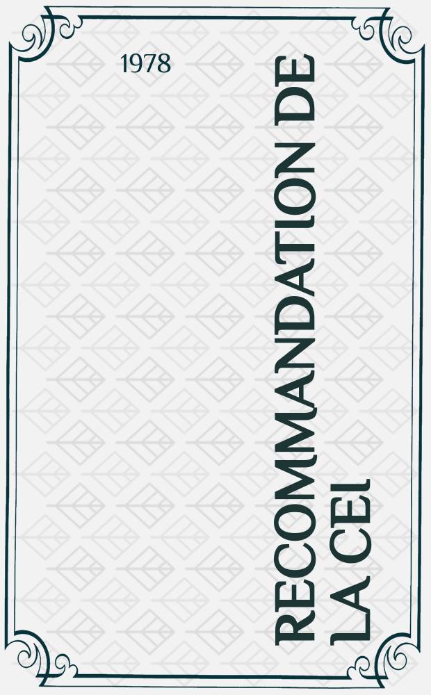 Recommandation de la CEI : Publication : Résistances fixes