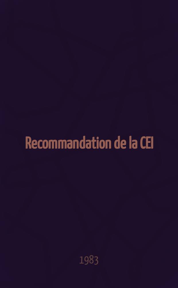 Recommandation de la CEI : Publication. 115–5–1 : Résistances fixes utilisées dans les équipements électroniques