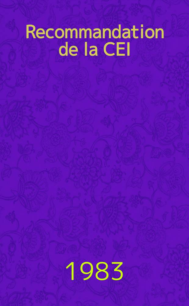 Recommandation de la CEI : Publication. 115–6–2 : Résistances fixes utilisées dans les équipements électroniques