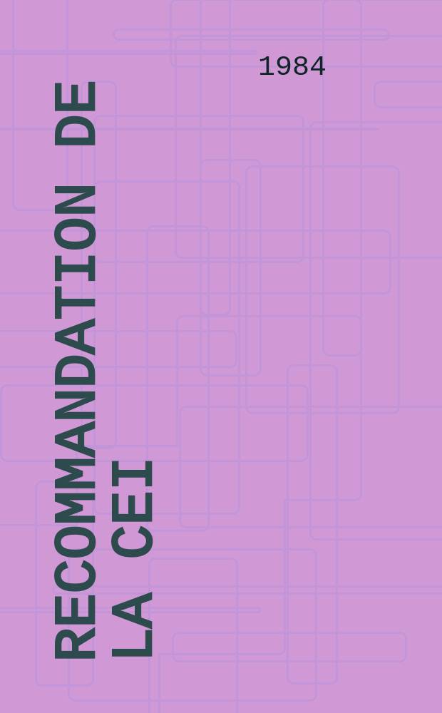 Recommandation de la CEI : Publication. 115–7–1 : Résistances fixes utilisées dans les équipements électroniques