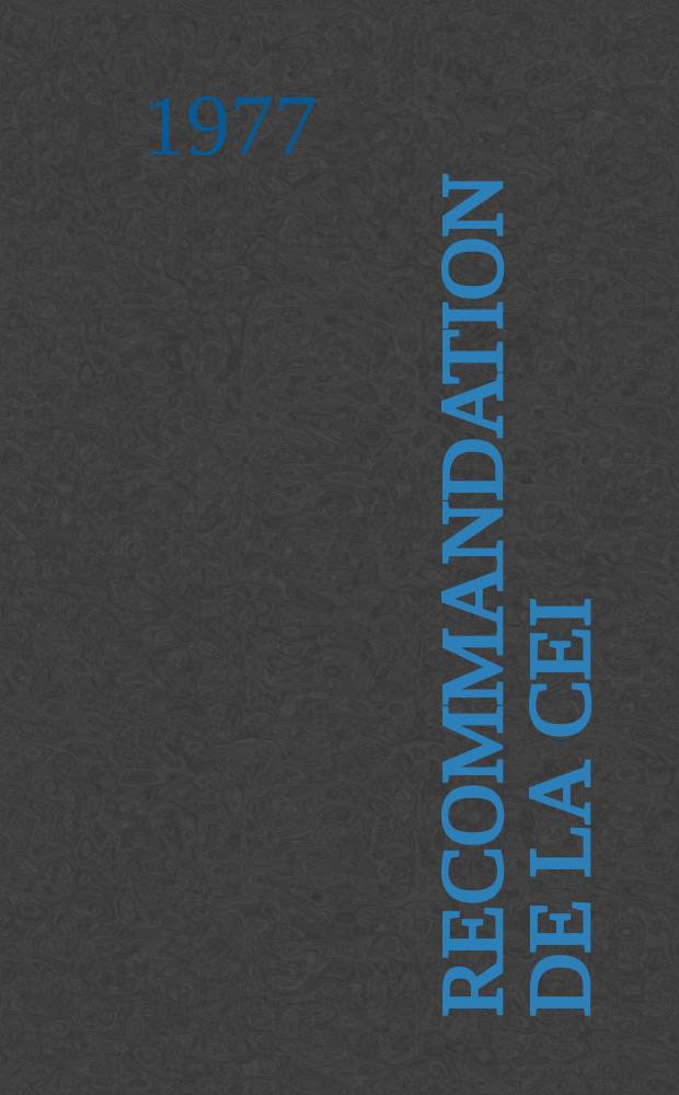 Recommandation de la CEI : Publication : Recommandations pour les assemblages à rotule et logements de rotule des éléments déchaînes d'isolateurs