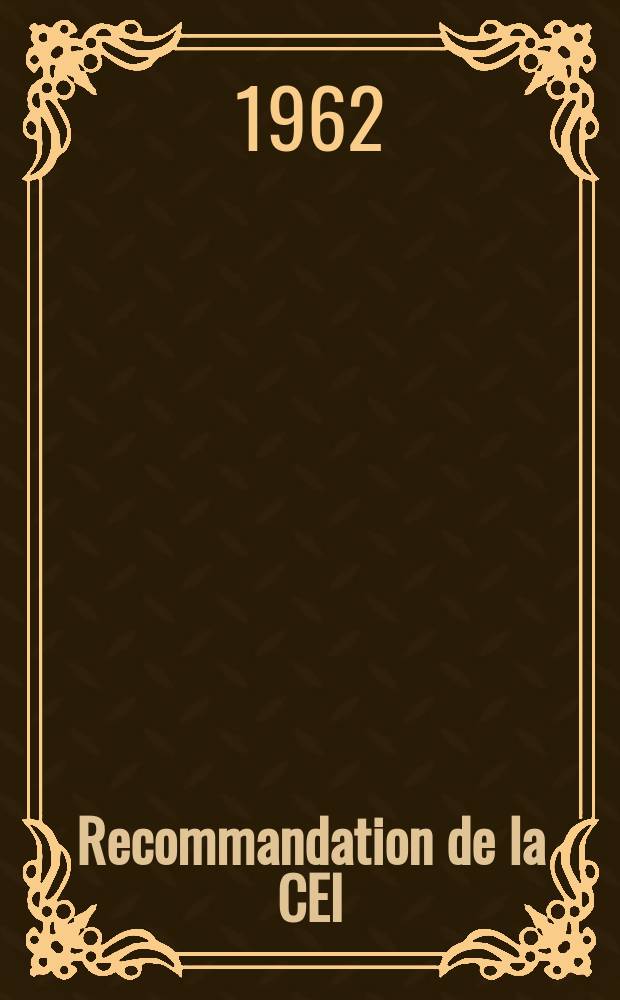 Recommandation de la CEI : Publication : Quartz pour oscillateurs