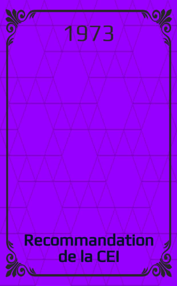 Recommandation de la CEI : Publication. 60–1 : Techniques des essais à haute tension