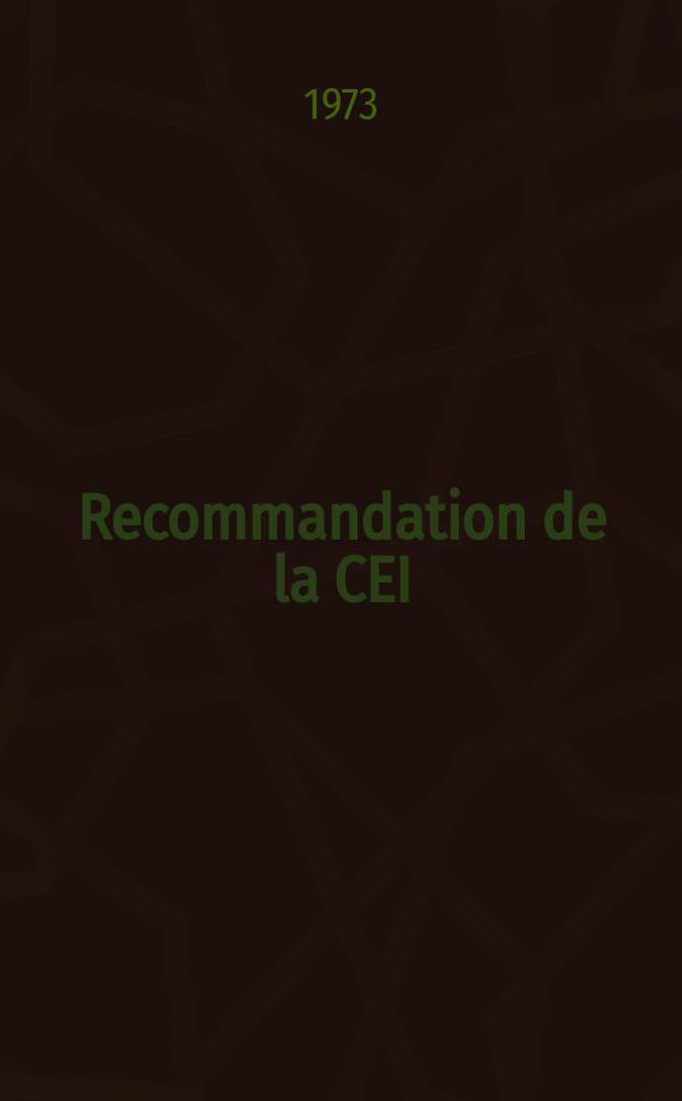 Recommandation de la CEI : Publication. 60–2 : Techniques des essais à haute tension