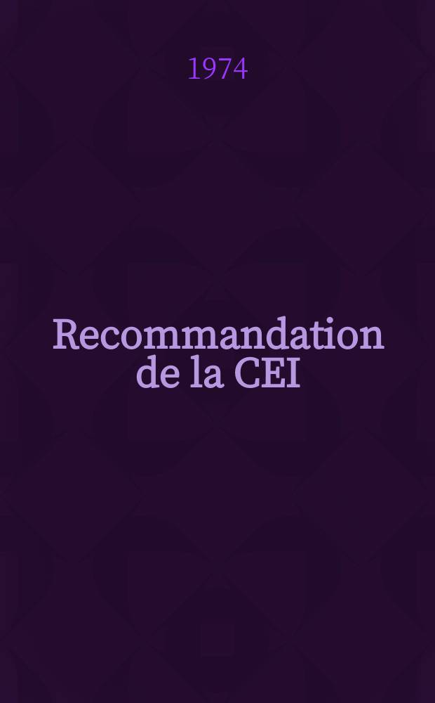Recommandation de la CEI : Publication : Commutateurs rotatifs (à faible intensité nominale)