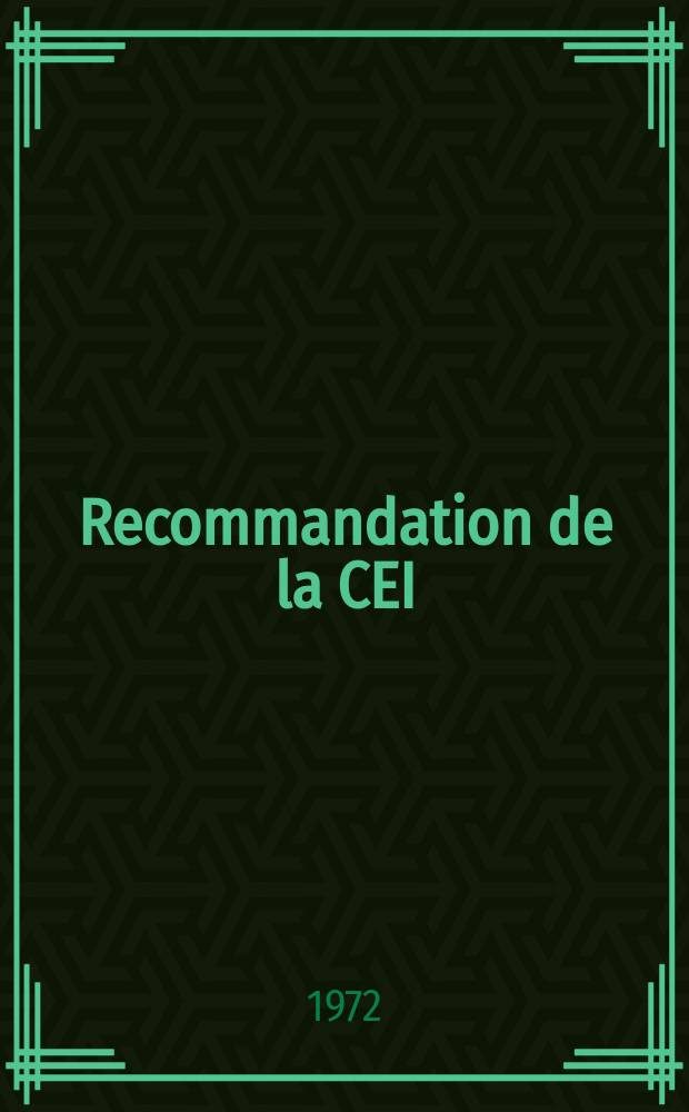 Recommandation de la CEI : Publication. 136&ndash;1A : Dimensions des balais et porte-balais pour machines &eacute;lectriques
