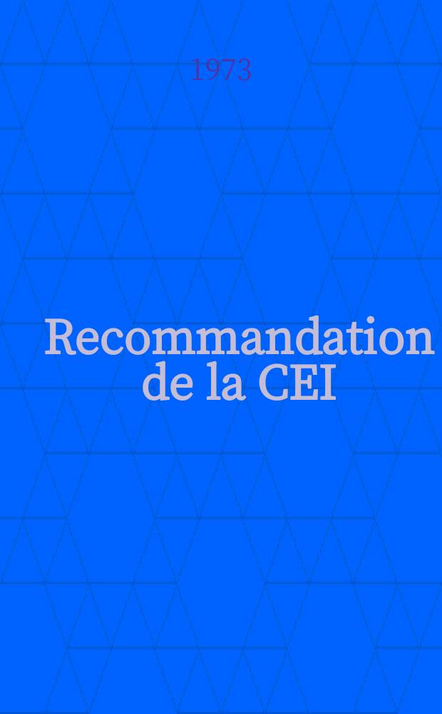 Recommandation de la CEI : Publication. 147–2E : Valeurs, limites et caractéristiques essentielles des dispositifs à semi-conducteurs et principes généraux des méthodes de mesures