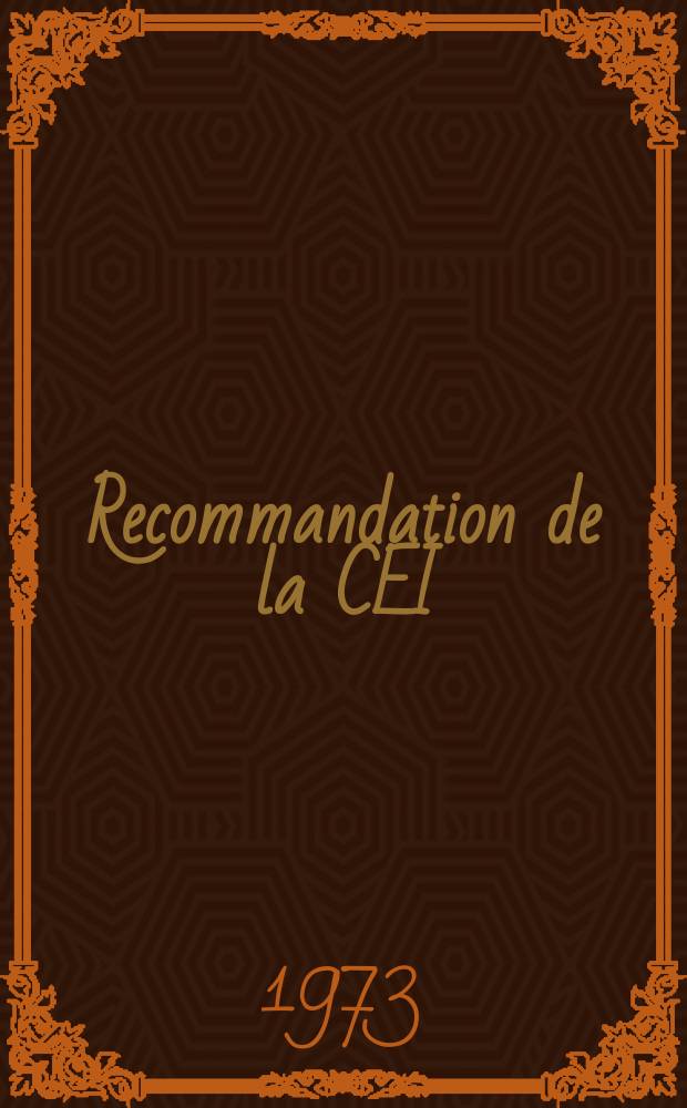 Recommandation de la CEI : Publication : Appareillage de distribution à basse tension