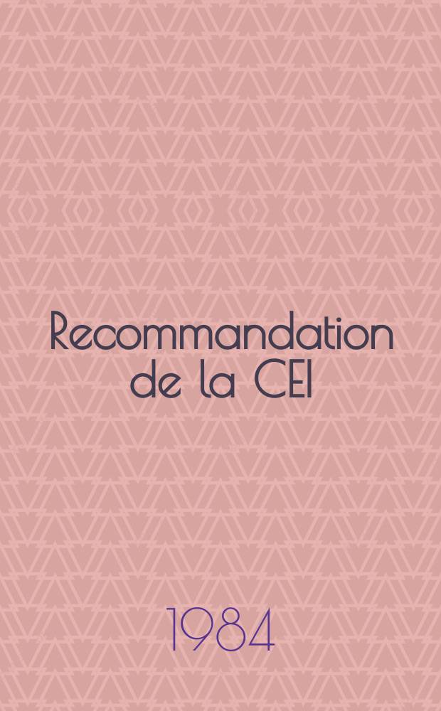 Recommandation de la CEI : Publication : Interrupteurs sensibles