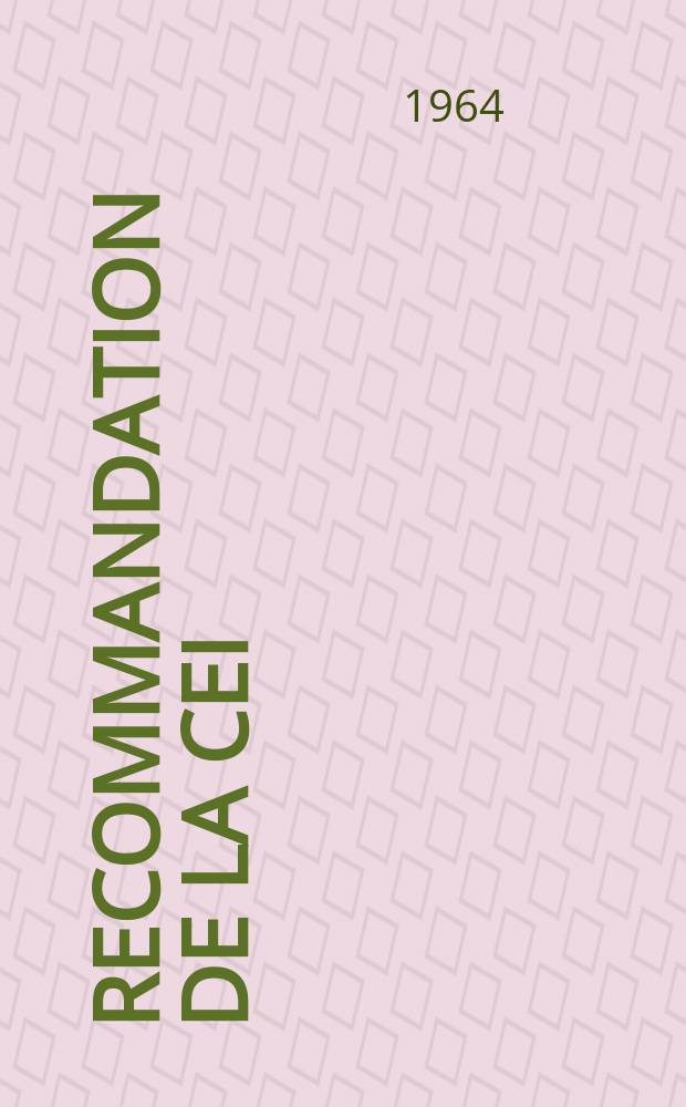 Recommandation de la CEI : Publication : Essais des supports isolants et &eacute;l&eacute;ments de colonnes d' int&eacute;rieur et d' ext&eacute;rieur, destines &agrave; des installations de tension nominale sup&eacute;rieure &agrave; 1000 V