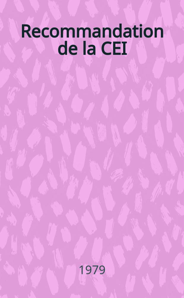 Recommandation de la CEI : Publication. 169–12 : Connecteurs pour fréquences radioélectriques