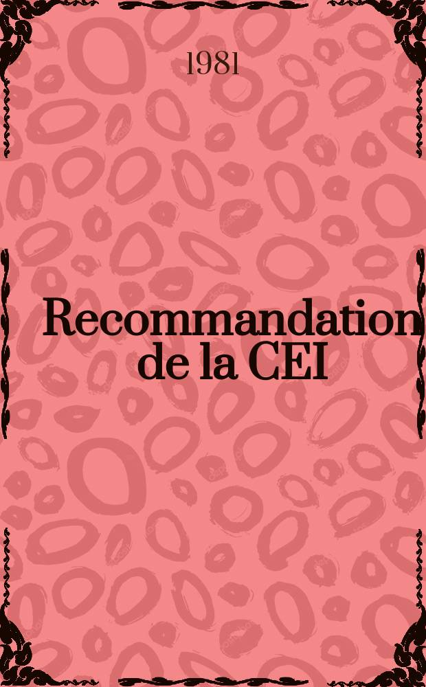 Recommandation de la CEI : Publication : Transformateurs de tension