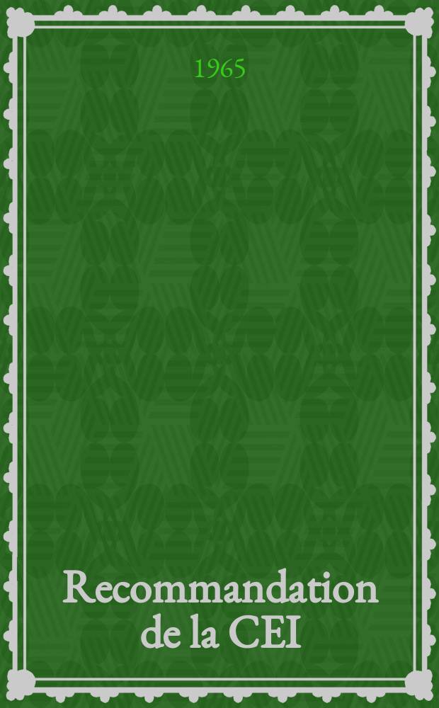 Recommandation de la CEI : Publication : Code international concernant les essais de r&eacute;ception sur mod&egrave;le des turbines hydrauliques