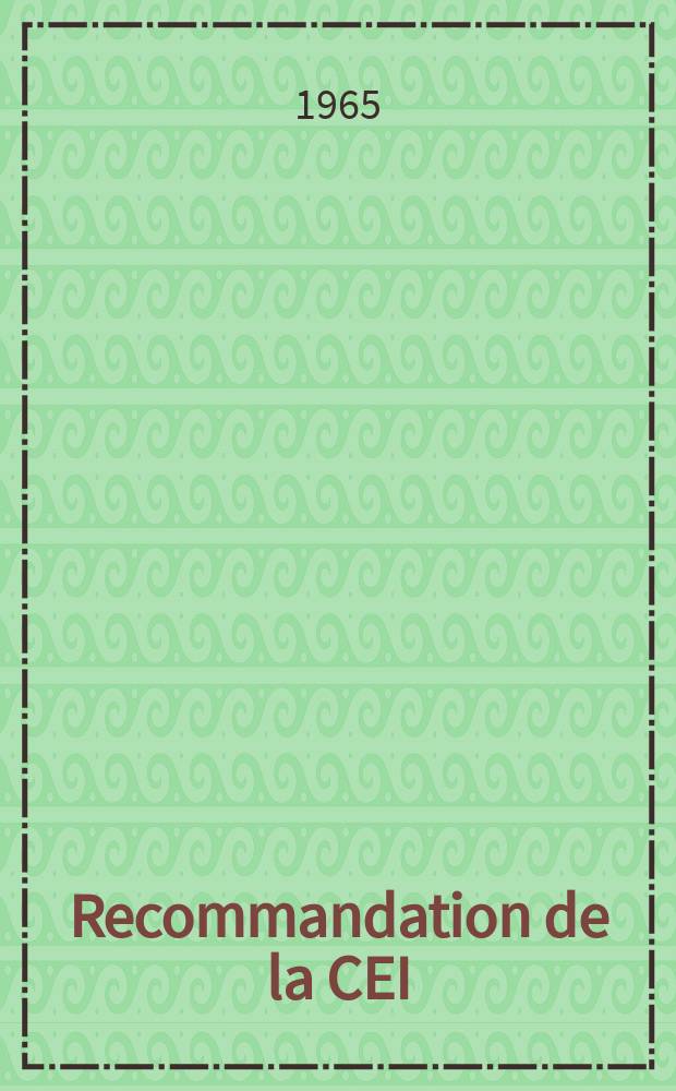 Recommandation de la CEI : Publication : Termes et définitions concernent les circuits imprimes
