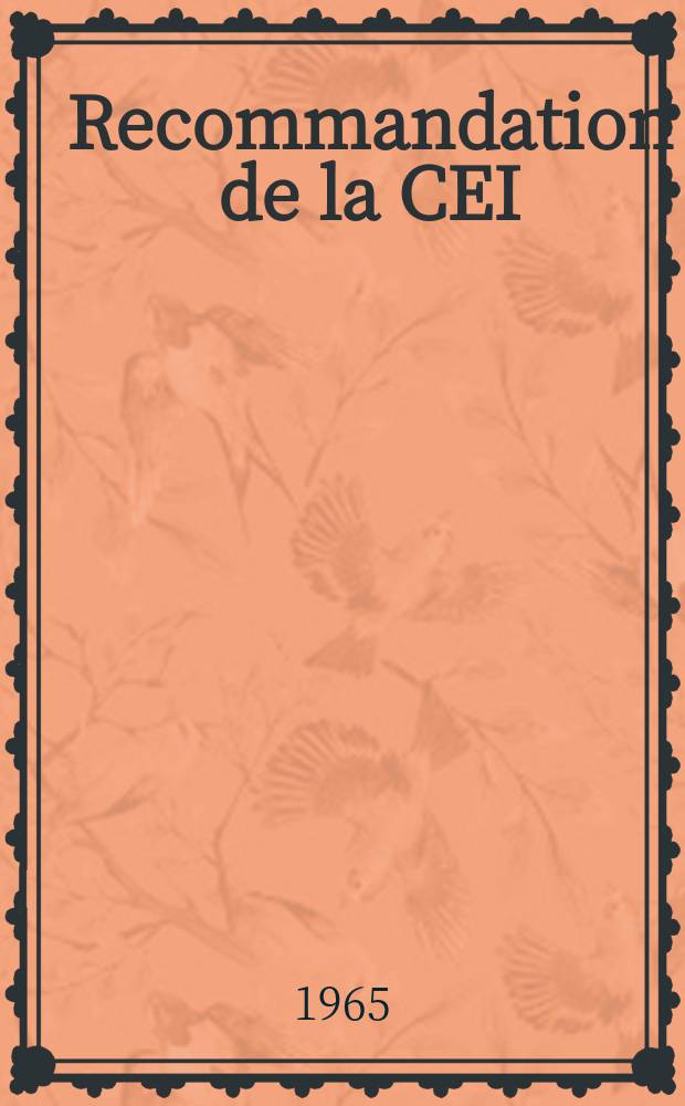 Recommandation de la CEI : Publication : Sources d'alimentation des appareils portatifs de prospection de matières radioactives