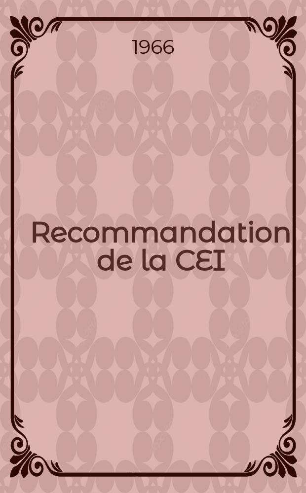 Recommandation de la CEI : Publication : Guide pour la pr&eacute;paration des m&eacute;thodes d'essai pour l'&eacute;valuation de la stabilit&eacute; thermique des mat&eacute;riaux isolants &eacute;lectriques
