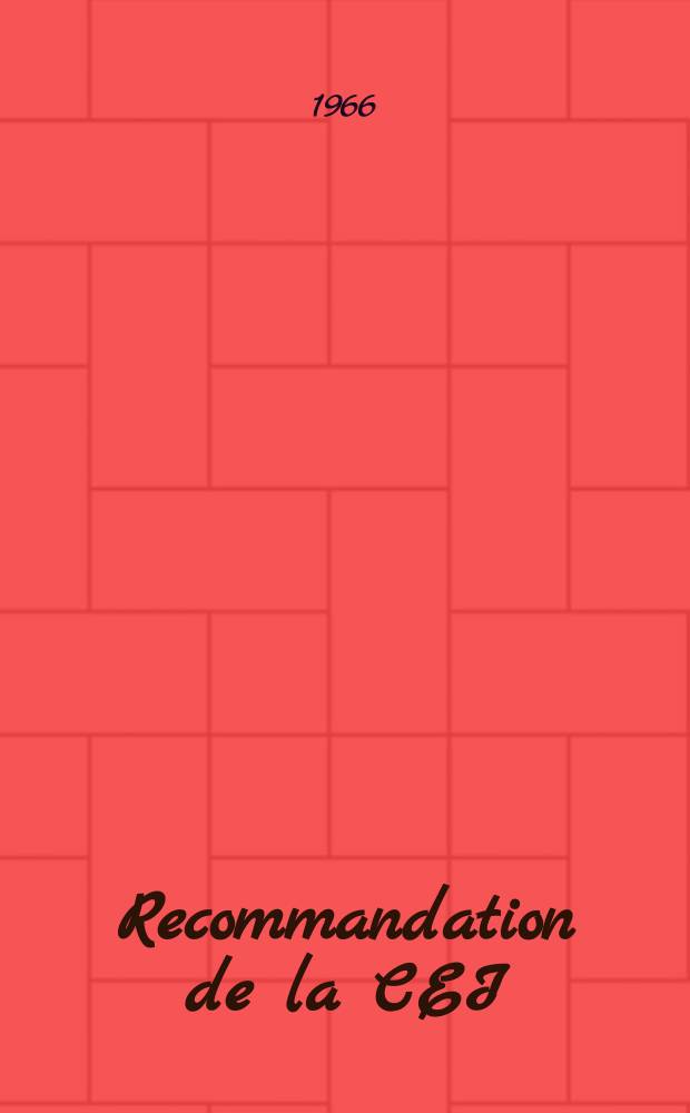 Recommandation de la CEI : Publication : Filtres de bandes d'octave, de demi- octave et de tiers d'octave destines &agrave; l'analyse des bruits et des vibrations