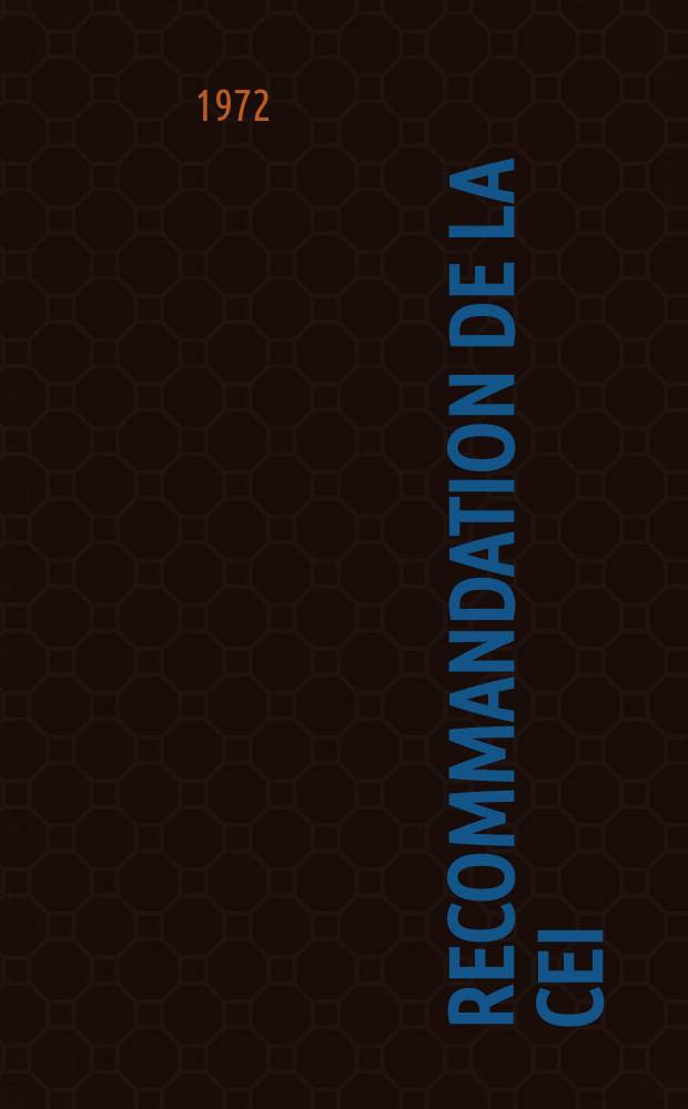 Recommandation de la CEI : Publication : Câbles souples isoles au polychlorure de vinyle à âmes circulaires et de tension nominale ne dépassent pas 750 V