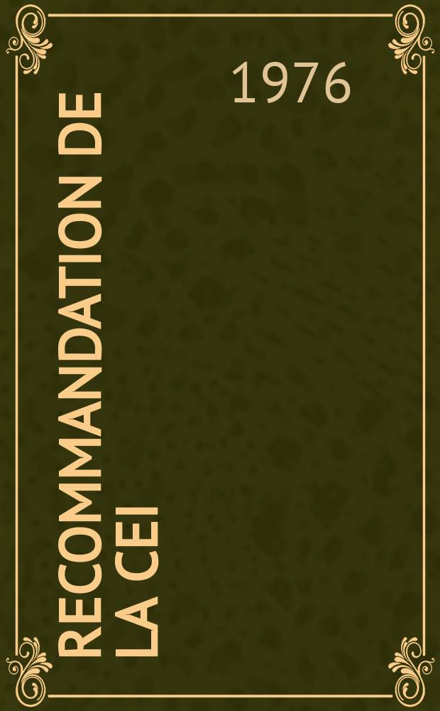 Recommandation de la CEI : Publication. 76–2 : Transformations de puissance
