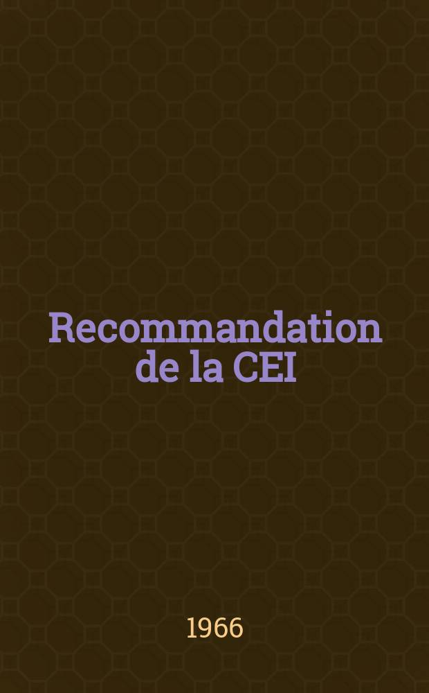 Recommandation de la CEI : Publication : Essais des enveloppes de grandes dimensions en mati&egrave;re c&eacute;ramique destin&eacute;es &agrave; des installations &eacute;lectriques