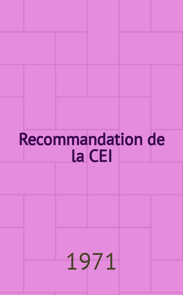 Recommandation de la CEI : Publication. 79–1 : Matériel électrique pour atmosphères explosives