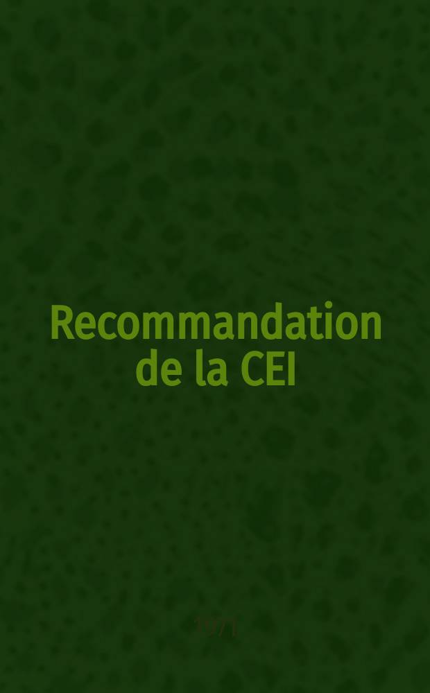 Recommandation de la CEI : Publication. 117–14 : Symboles graphiques recommandes