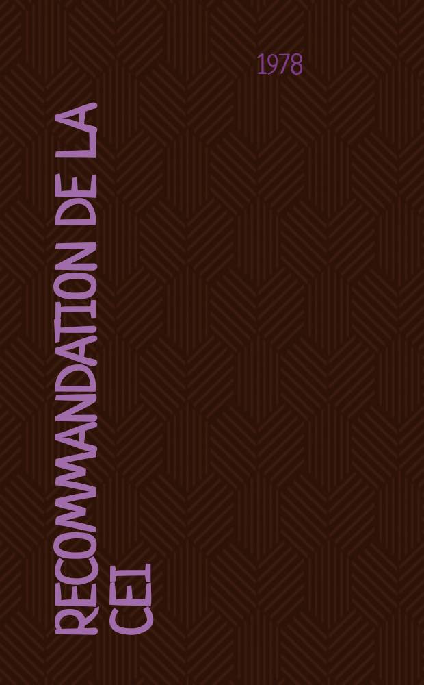 Recommandation de la CEI : Publication. 268–3C : Equipements pour systèmes électroacoustiques