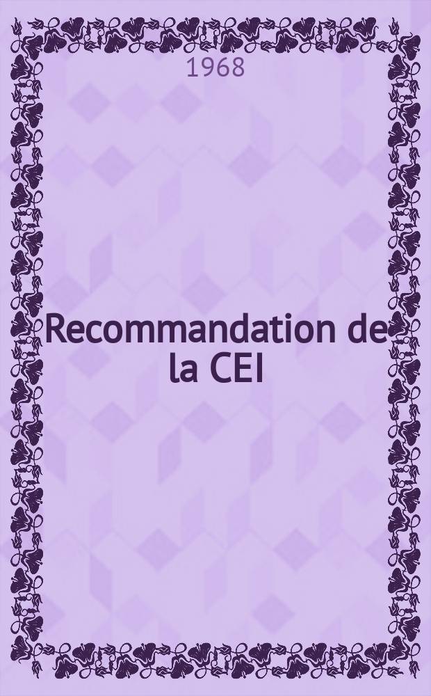 Recommandation de la CEI : Publication. 151–14 : Mesures des caractéristiques électriques des tubes électroniques