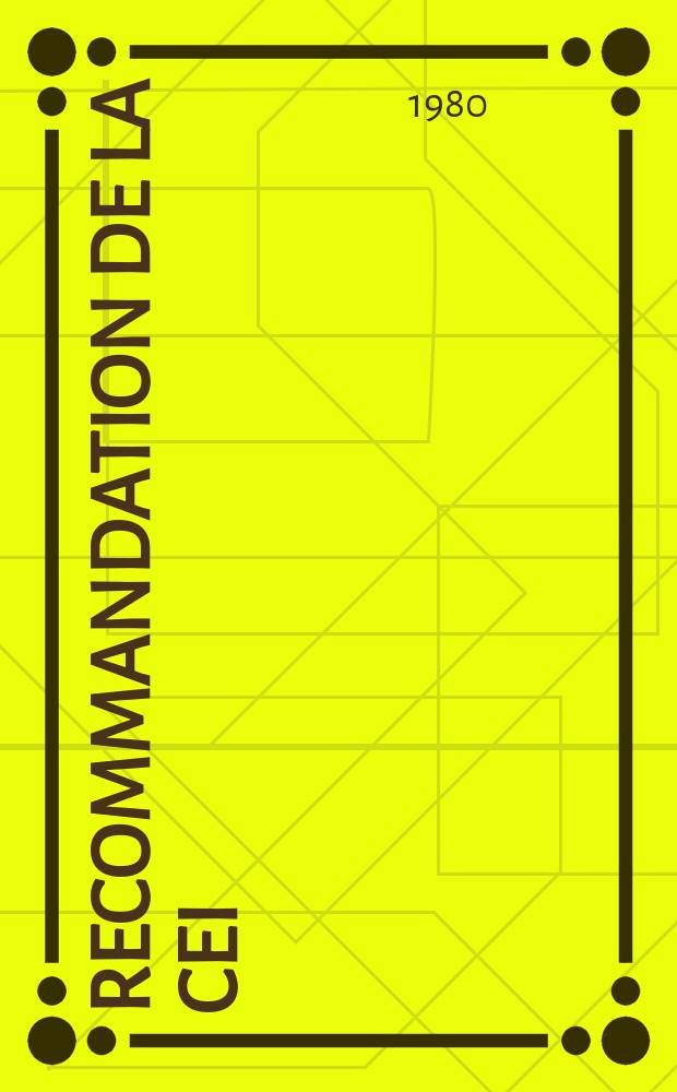 Recommandation de la CEI : Publication : Brides pour quides d' ondes