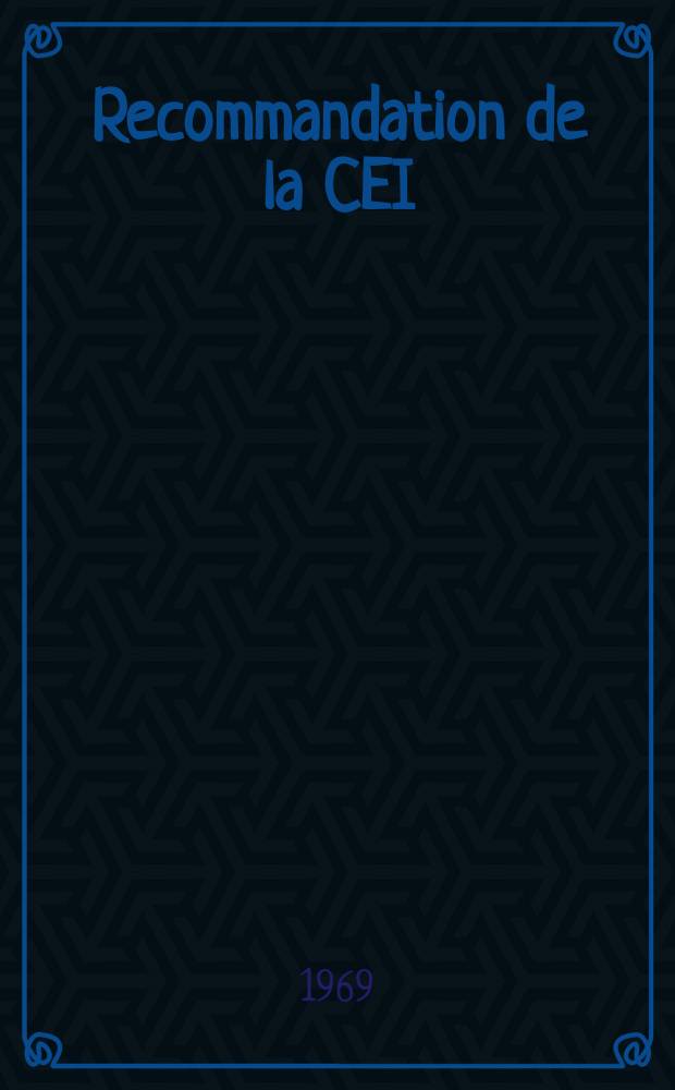 Recommandation de la CEI : Publication : D&eacute;marreurs de moteurs &agrave; basse tension