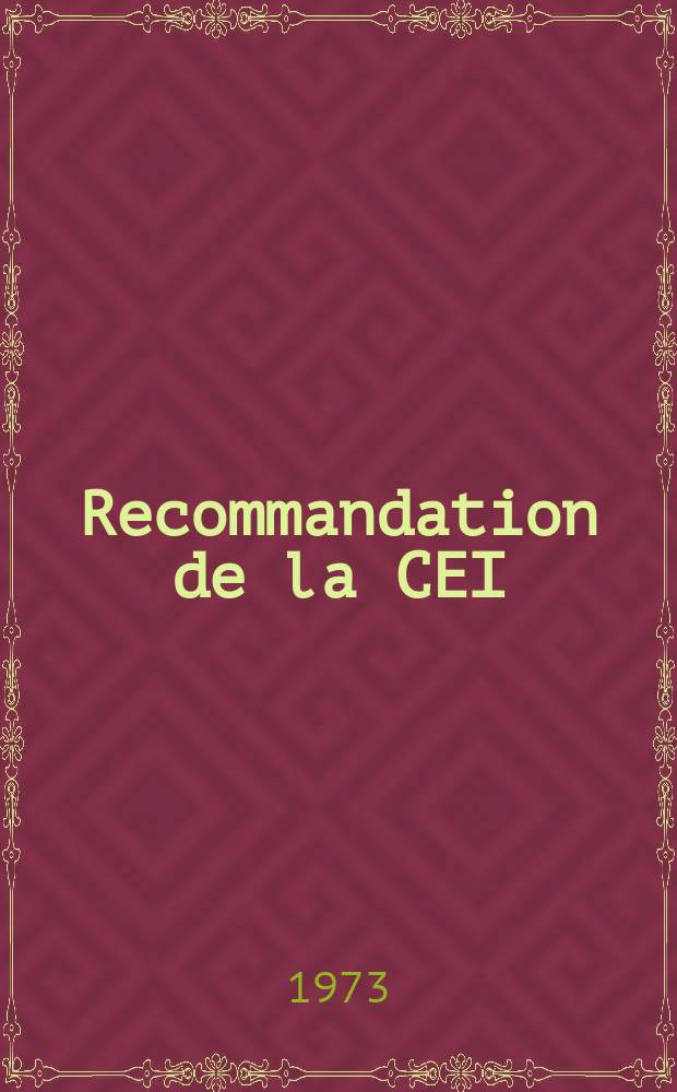 Recommandation de la CEI : Publication : Démarreurs de moteurs à basse tension