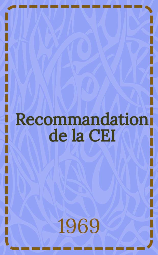 Recommandation de la CEI : Publication : Dimensions des panneaux et bâtis (pour appareils d' électronique nucléaire)