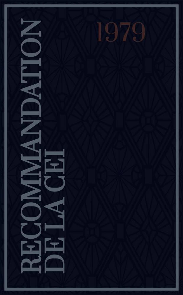 Recommandation de la CEI : Publication : Conducteurs et c&acirc;bles isoles au polychlorure de vinyle, de tension nominale au plus &eacute;gale &agrave; 450/750 V