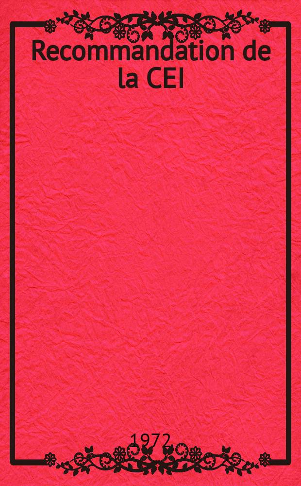 Recommandation de la CEI : Publication. 317–5A : Spécifications pour types particuliers de fils de bobinage