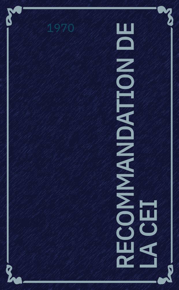 Recommandation de la CEI : Publication : Domaines de tension analogique et niveaux logiques pour appareils nucléaires alimentes par le réseau