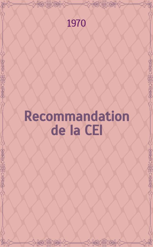 Recommandation de la CEI : Publication : Condensateurs à diélectrique en céramique du type 3