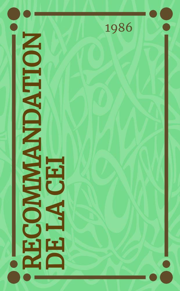 Recommandation de la CEI : Publication. 335&ndash;2&ndash;3 : S&eacute;curit&eacute; des appareils &eacute;lectrodomestiques et analogues