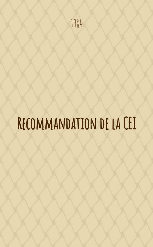 Recommandation de la CEI : Publication. 335–2–24 : Sécurité des appareils électrodomestiques et analogues
