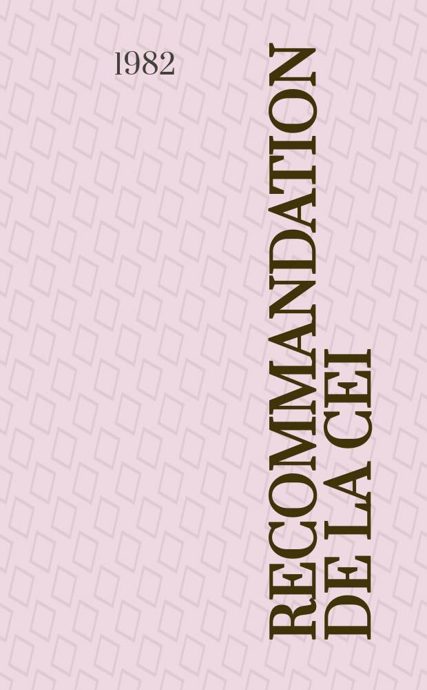 Recommandation de la CEI : Publication. 335–2–38 : Sécurité des appareils électrodomestiques et analogues