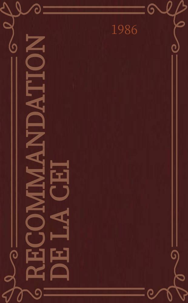Recommandation de la CEI : Publication. 335–2–39 : Sécurité des appareils électrodomestiques et analogues
