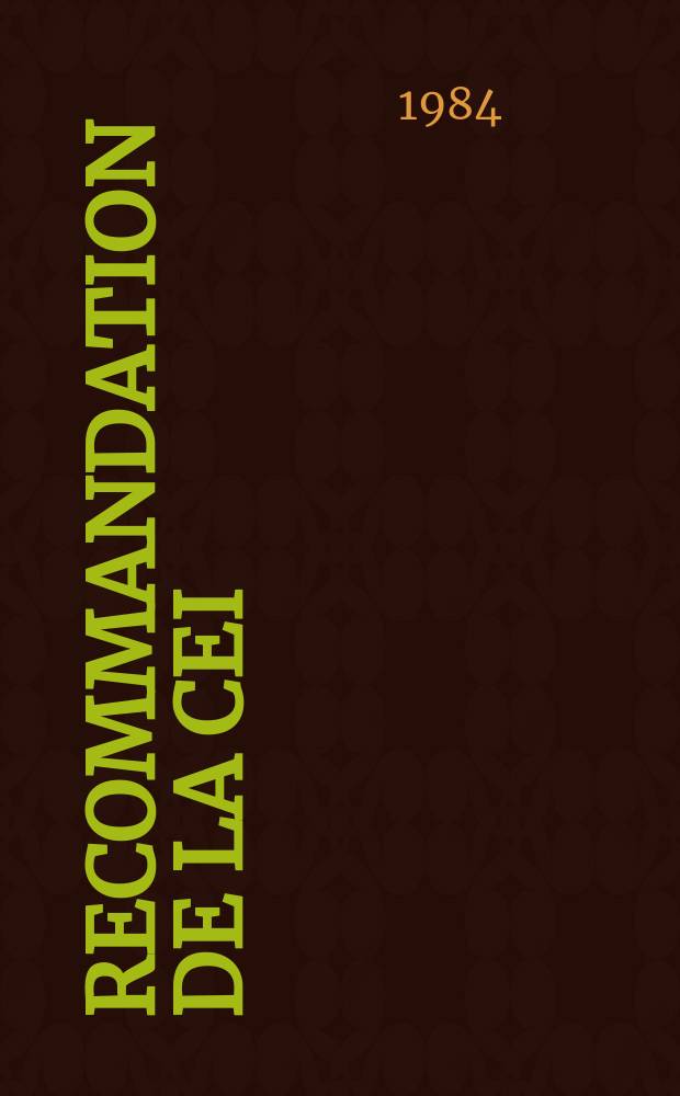 Recommandation de la CEI : Publication. 335–2–42 : Sécurité des appareils électrodomestiques et analogues